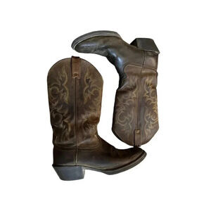 Justin 2551 Men's‎ Brown Leather Huck Stampede Western Cowboy Boot Size 8D